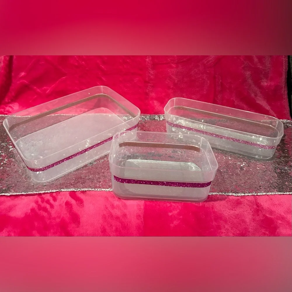 3 pc Fancy Vanity/Desk Organizer Trays
